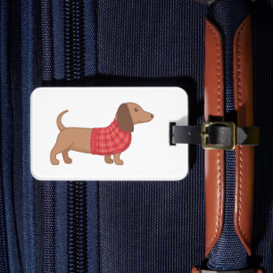 Dachshund Wiener Dog Röd Karettröja Bagagebricka