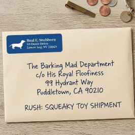 Dachshund Wiener Dog | Royal BlueLabel Returadress Etikett