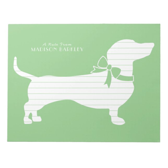 Dachshund Wiener Dog Valp Notisblock Anteckningsblock (Framsida)