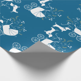 Dachshund Wiener Hund Baby Shower Blue Boy Presentpapper