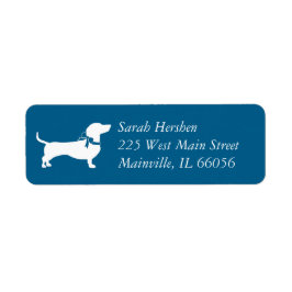 Dachshund Wiener Hund Baby Shower Blue Boy Returadress Etikett