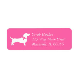 Dachshund Wiener Hund Baby Shower Rosa Girl Returadress Etikett