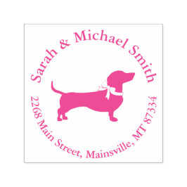 Dachshund Wiener Hund Baby Shower Rosa Girl Självfärgande Stämpel