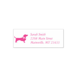 Dachshund Wiener Hund Baby Shower Rosa Girl Självfärgande Stämpel