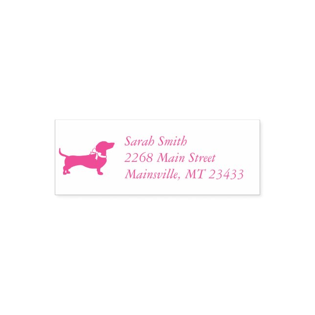 Dachshund Wiener Hund Baby Shower Rosa Girl Självfärgande Stämpel (Design)
