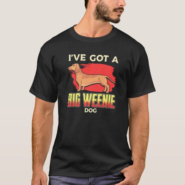 Dachshund Wiener Hund Big Weenie T Shirt (Framsida)