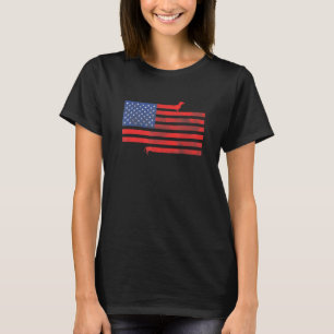 Dachshund Wiener Hund Daschund American Flagga T Shirt
