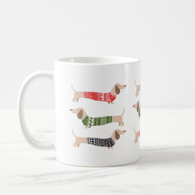 Dachshund Wiener Hund Djurälskare julklapp Kaffemugg (Vänster)