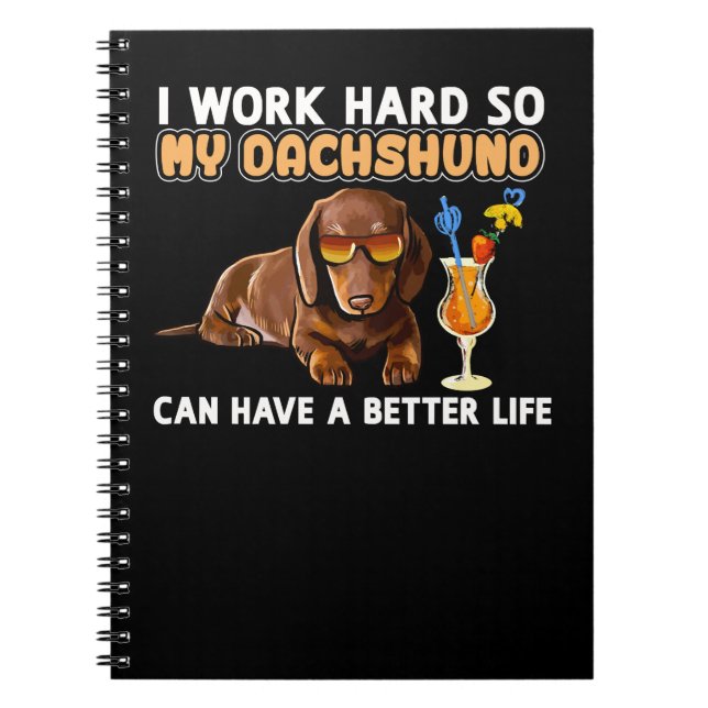 Dachshund Wiener Hund Funny Dachshund ShirtDachshu Anteckningsbok (Framsidan)