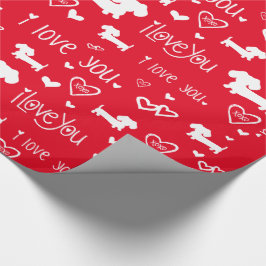 Dachshund Wiener Hund Hearts Kärlek Gift-papper Presentpapper