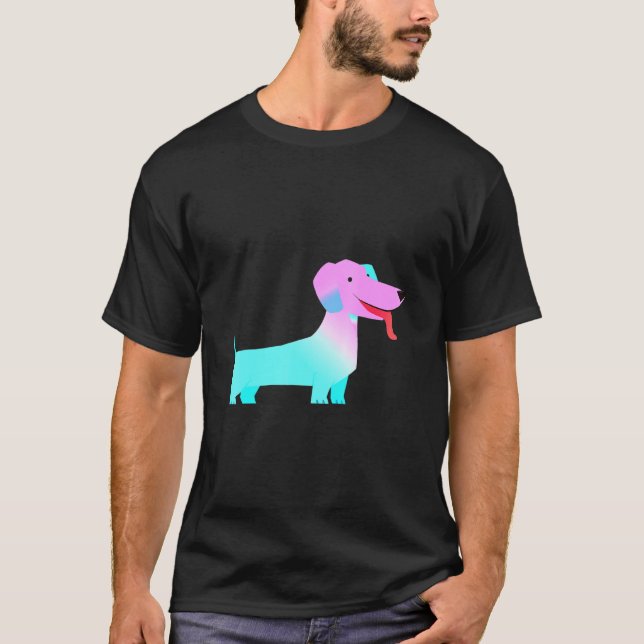 Dachshund Wiener Hund Män T Shirt (Framsida)