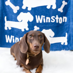 Dachshund Wiener Hund Personlig Blanket   Doxie  Fleecefilt