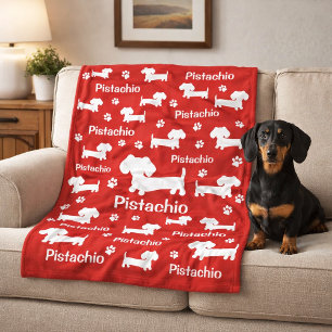 Dachshund Wiener Hund Personlig Filträd Svenska Rö Fleecefilt