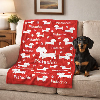 Dachshund Wiener Hund Personlig Filträd Svenska Rö Fleecefilt