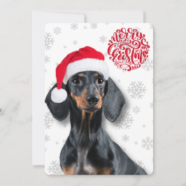 Dachshund Wiener Hund Pet Snowflake-jul Julkort