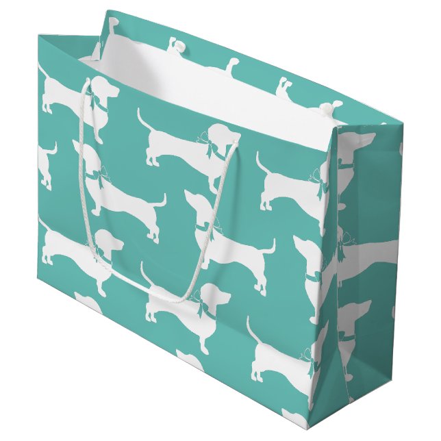 Dachshund Wiener Hund Puppy Large Gift Bag (Framsidan Vinklad)