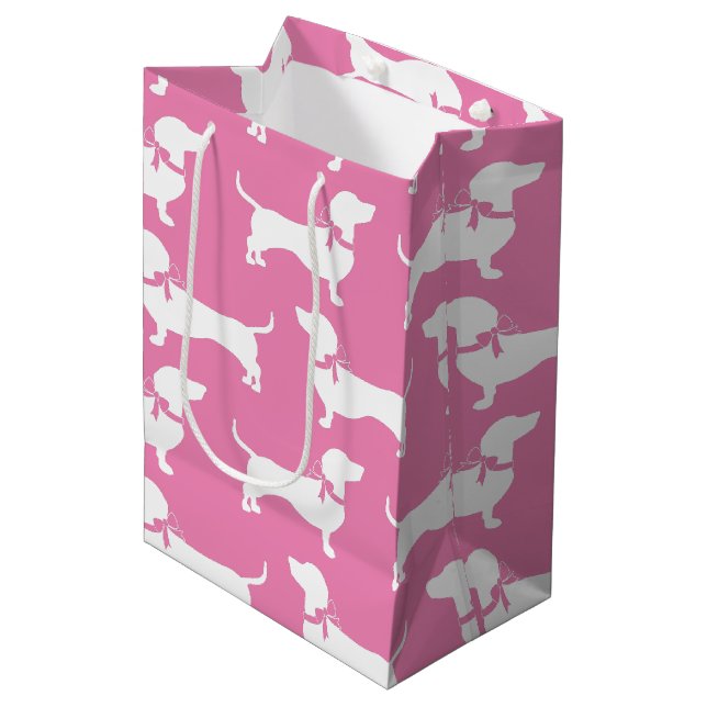 Dachshund Wiener Hund Puppy Medium Gift Bag (Framsidan Vinklad)