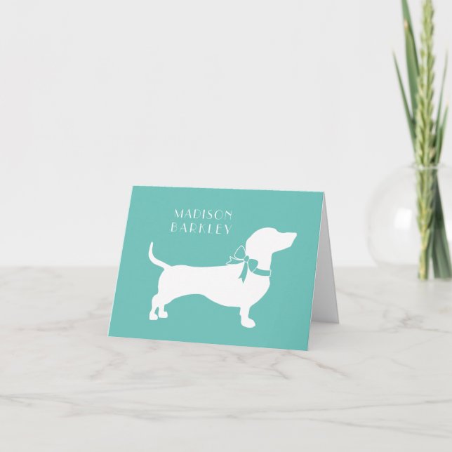 Dachshund Wiener Hund Puppy Note Card Anteckningskort (Framsida)