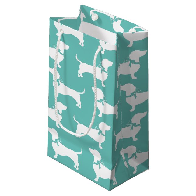 Dachshund Wiener Hund Puppy Small Gift Bag (Framsidan Vinklad)