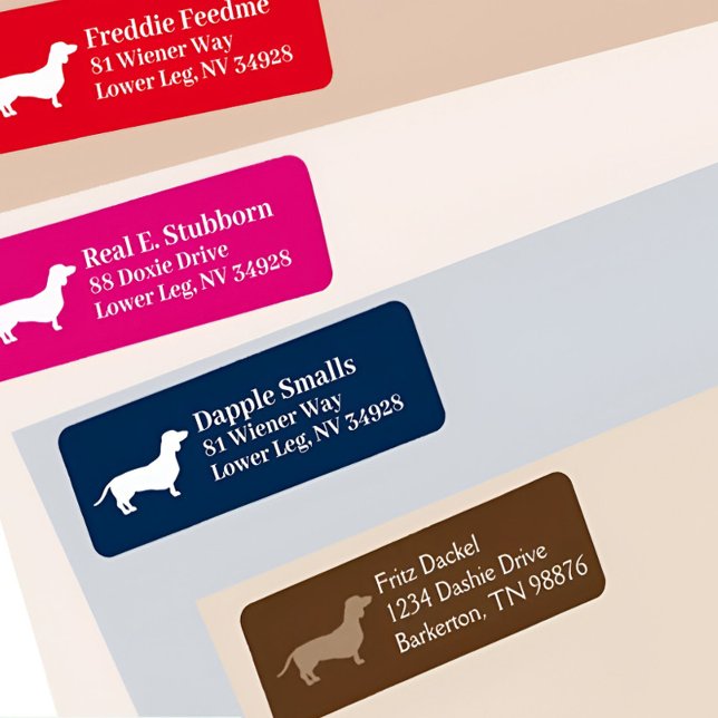 Dachshund Wiener Hund | Returadressetikett för flo Returadress Etikett (Skapare uppladdad)