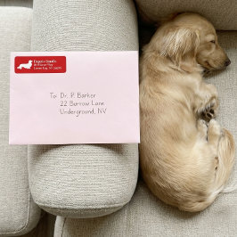Dachshund Wiener Hund | Röd Returadress Etikett