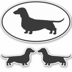 Dachshund Wiener Hund Silhouettes Vinyl Sticker Se Klistermärken