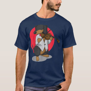 Dachshund Wiener Hund spelar Violin Cute Funny Vio T Shirt