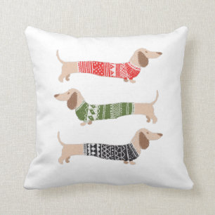 Dachshund Wiener Hundar jul Sweater Helgdag Kudde