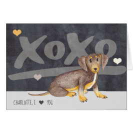 Dachshund Wiener Personlig Valentines day Hälsningskort