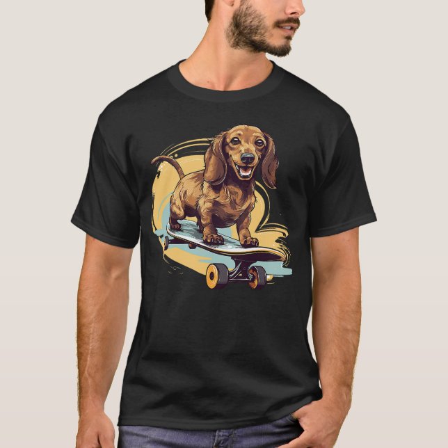 Dachshund wiener sausage dog Cute Graphic with a S T Shirt (Framsida)