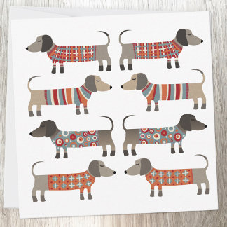 Dachshund Wiener Sause Hund Card Rådkort