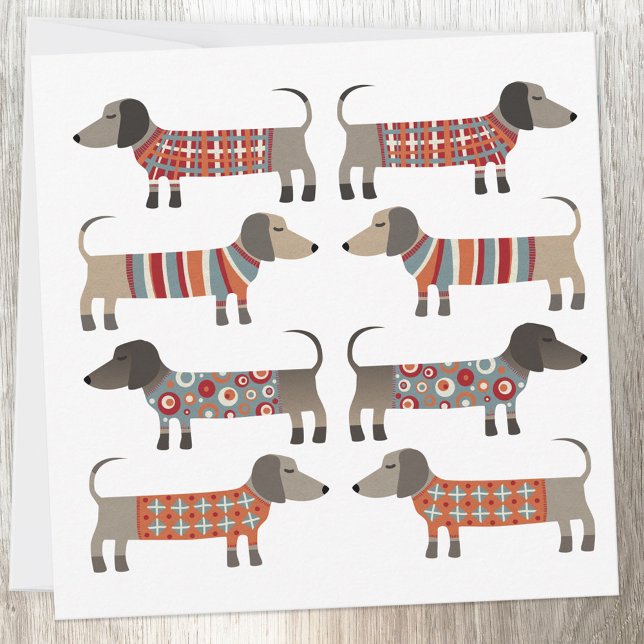 Dachshund Wiener Sause Hund Card Rådkort (Dachshund Wiener Sausage Dog fun greetings card)