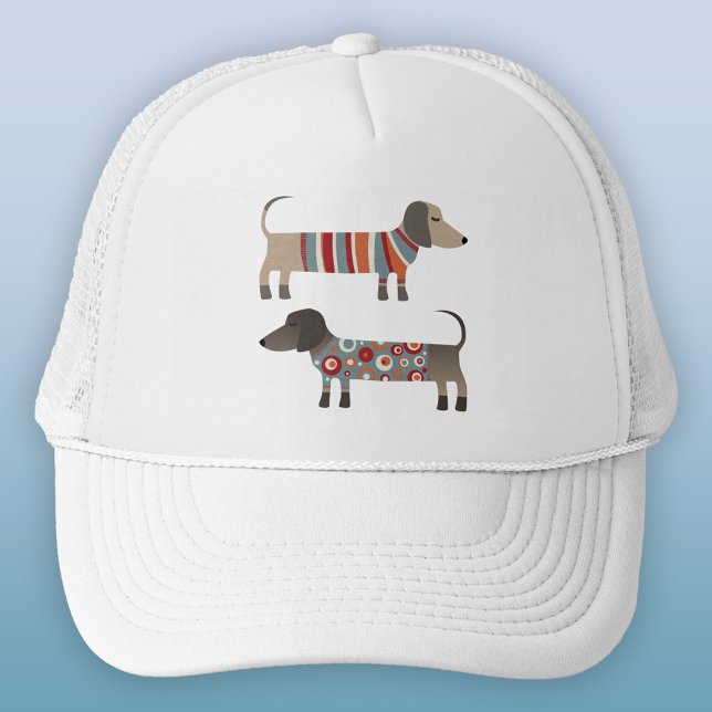 Dachshund Wiener Sause Hund Keps (Dachshund Wiener Sausage Dog trucker hat)