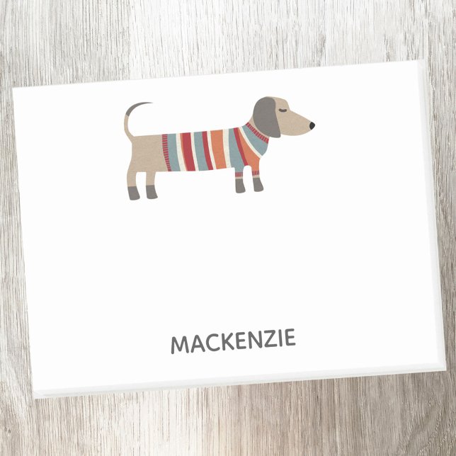 Dachshund Wiener Sause Hund Personlig Post-it Block (Dachshund Wiener or Sausage Dog personalized fun Post It sticky notes)