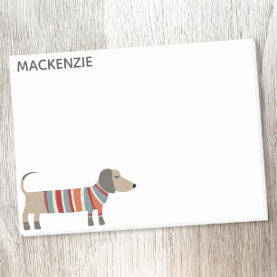 Dachshund Wiener Sause Hund Personlig Post-it Block