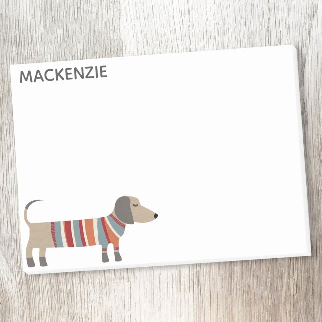Dachshund Wiener Sause Hund Personlig Post-it Block (Fun personalized name Dachshund Wiener Sausage Dog Post It notes)