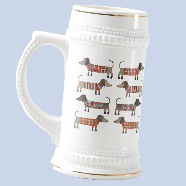 Dachshund Wiener Sause Hund Sejdel (Fun Dachshund Wiener Sausage dog Doxie beer stein with original art by Nic Squirrell. )