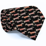 Dachshund Wiener Sause Hund Slips<br><div class="desc">Roligt Dachshund wiener hund mönster mot svart bakgrund. Perfekt för djurälskare. Originalkonst av Nic Squirrell.</div>