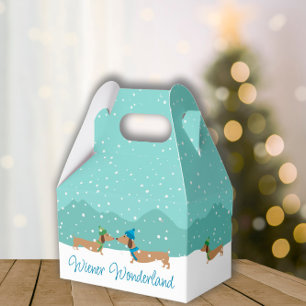 Dachshund Wiener Wonderland jul Gift Box Presentaskar