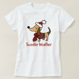 Dachshund Winter Hund T-Shirt
