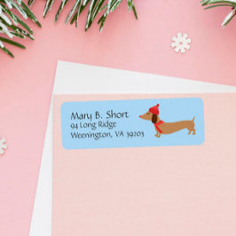 Dachshund Winter-Returetiketter Returadress Etikett