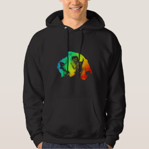 Dachshund Wire Hair Colorful Rainbow Retro Hoodie