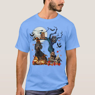 Dachshund Witch på Halloween Träd-taloky Pumpkin N T Shirt