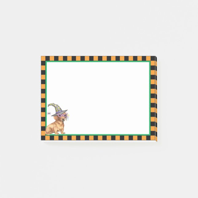 Dachshund Witch Post-it Block (Framsida)