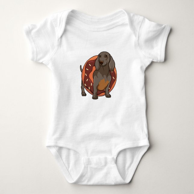 Dachshund with Donut T Shirt (Framsida)