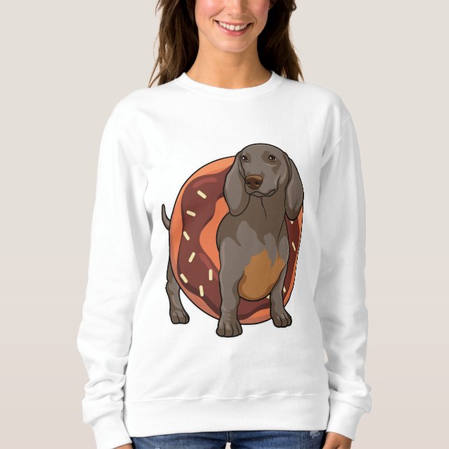 Dachshund with Donut T Shirt (Framsida)