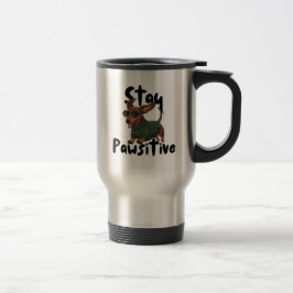 Dachshund with glasses Mug, Stay Pawsitive Resemugg