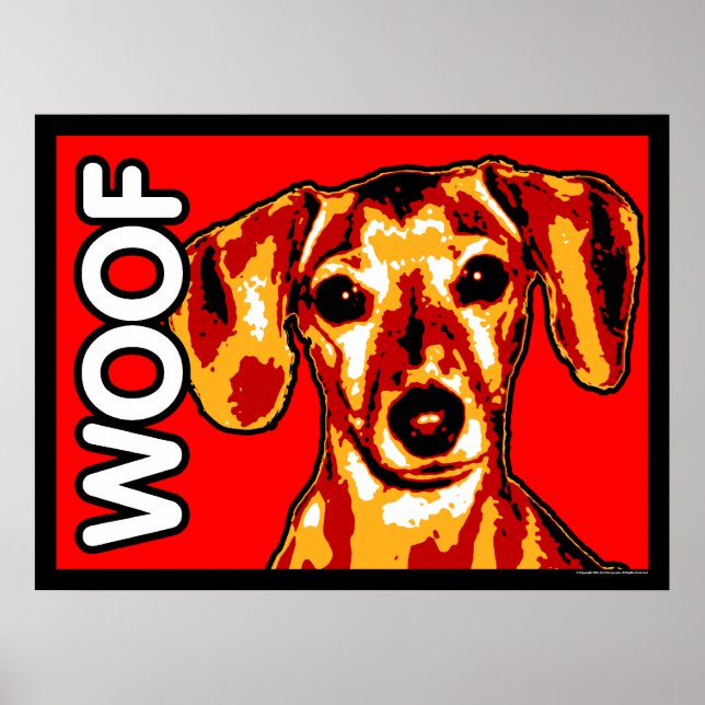 Dachshund WOOF Poster (Framsidan)