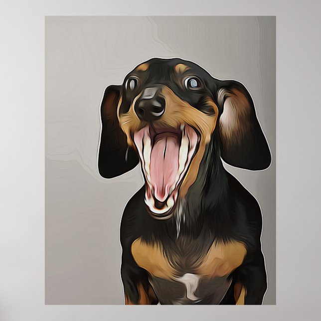 Dachshund Yawning Dachshund Birthday Poster (Framsidan)