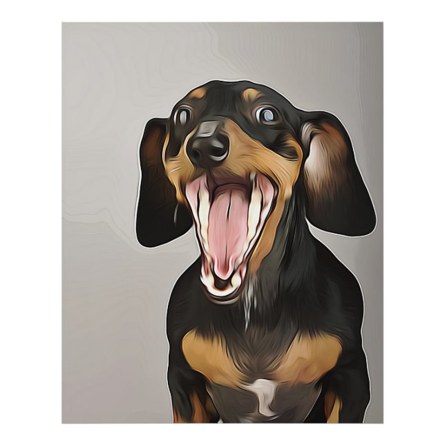 Dachshund Yawning Dachshund Birthday Poster (Framsidan)
